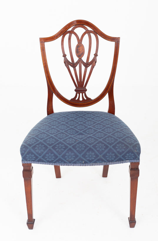 Good Set of 12 (10 + 2) Hepplewhite Style Mahogany Dining Chairs