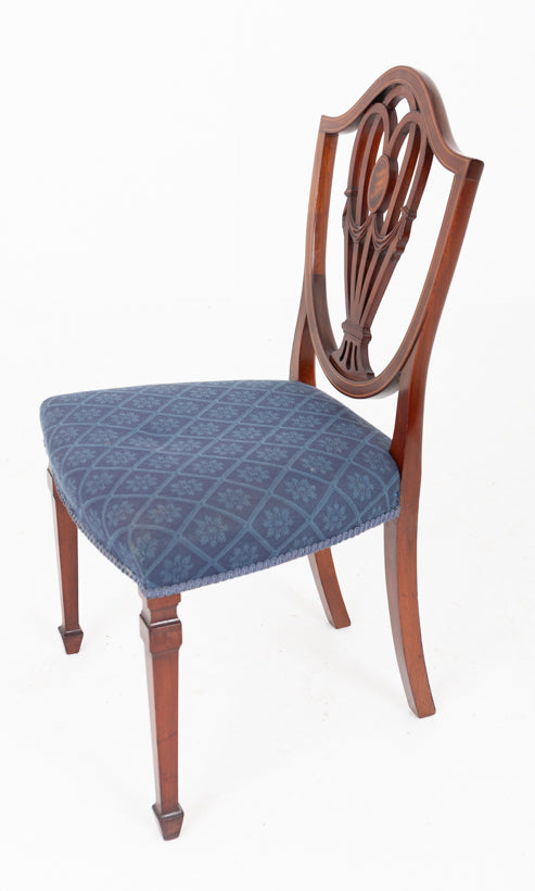 Good Set of 12 (10 + 2) Hepplewhite Style Mahogany Dining Chairs