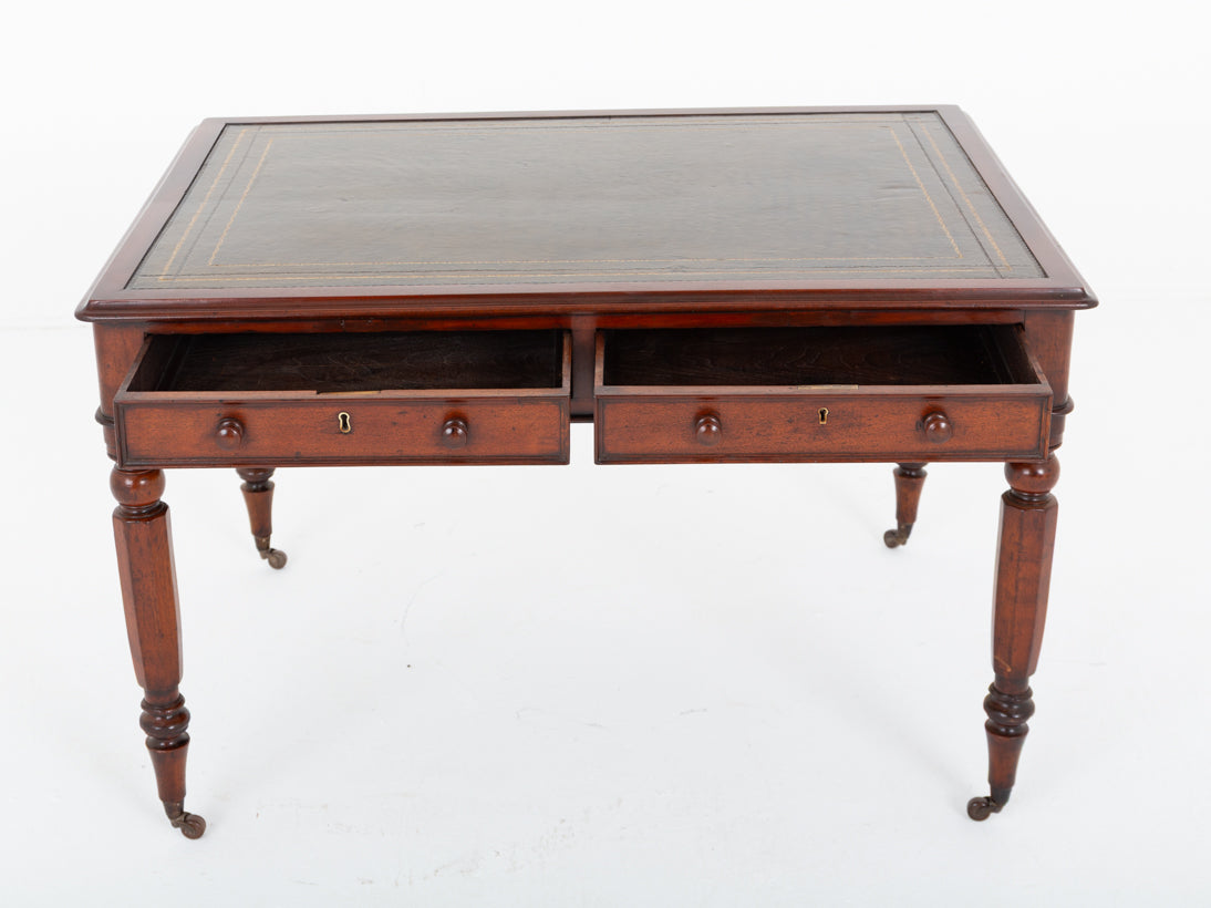 Victorian Mahogany 4 Drawer Partners Writing Table