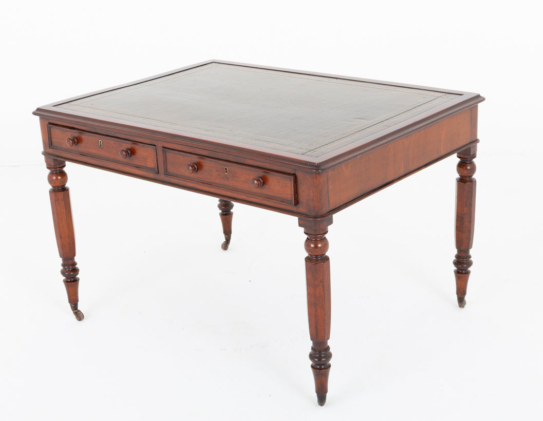 Victorian Mahogany 4 Drawer Partners Writing Table