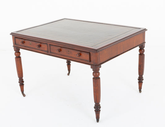 Victorian Mahogany 4 Drawer Partners Writing Table