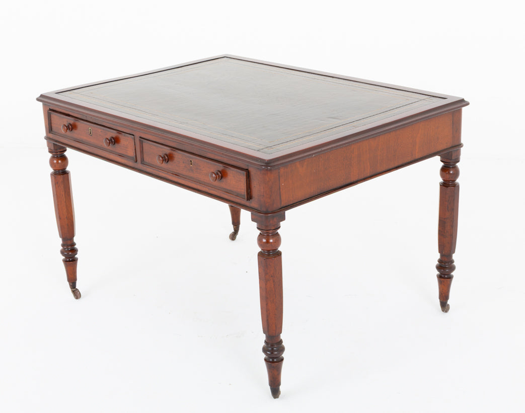 Victorian Mahogany 4 Drawer Partners Writing Table
