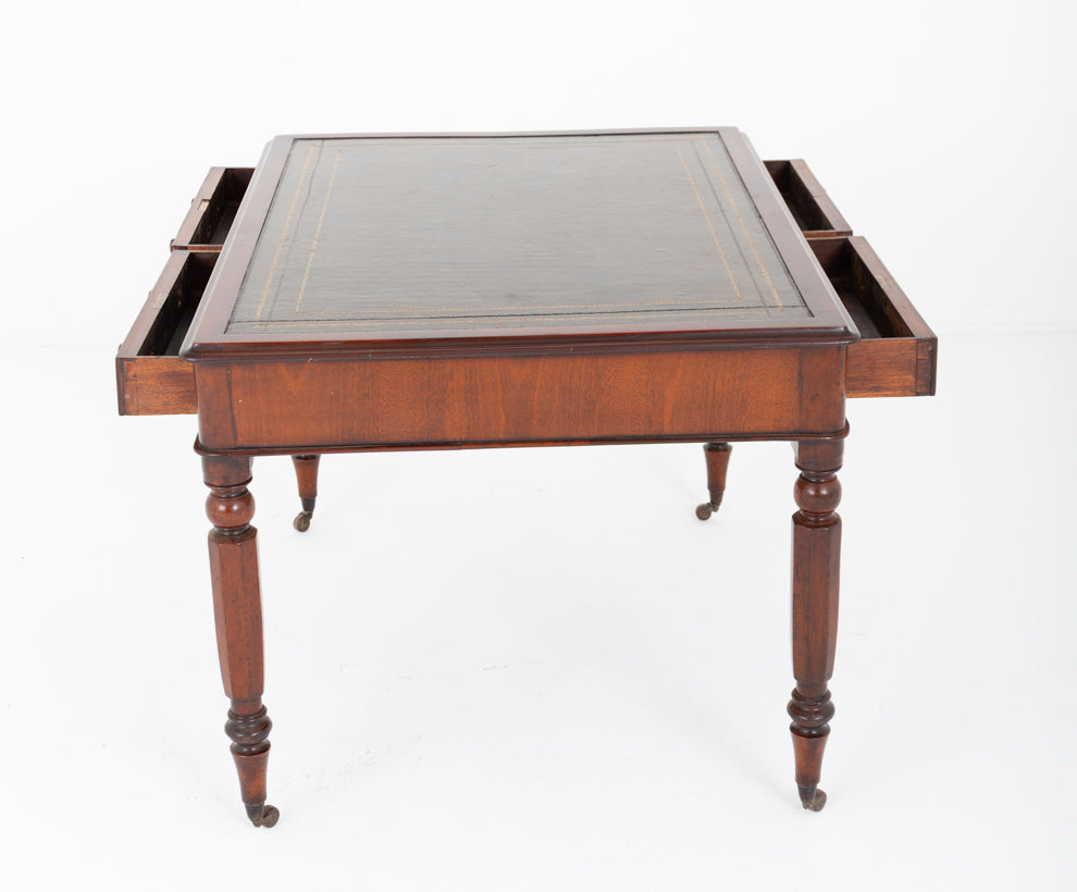 Victorian Mahogany 4 Drawer Partners Writing Table