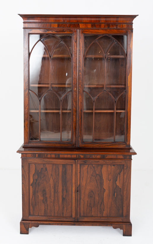 William IV Rosewood Glazed Bookcase