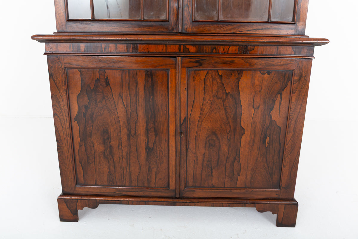 William IV Rosewood Glazed Bookcase