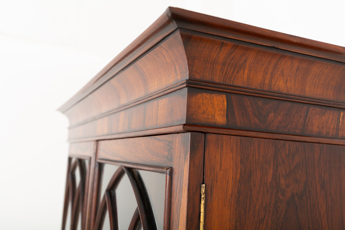 William IV Rosewood Glazed Bookcase
