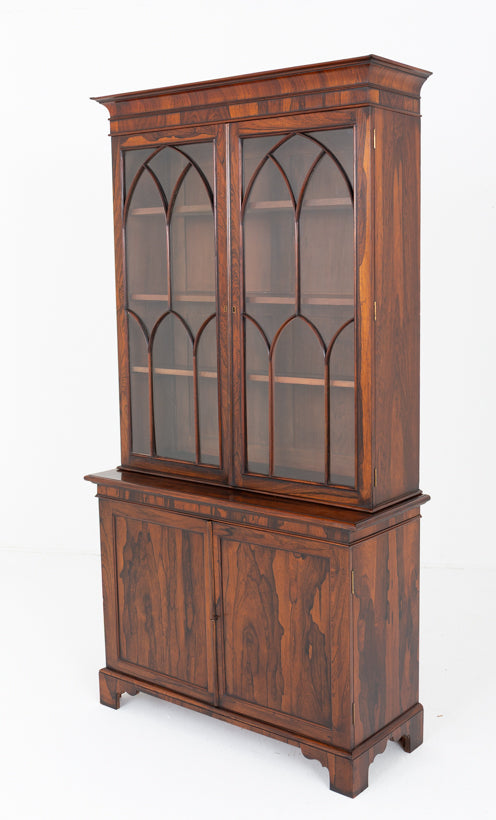 William IV Rosewood Glazed Bookcase