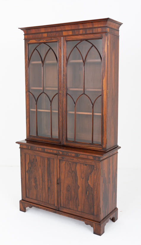 William IV Rosewood Glazed Bookcase