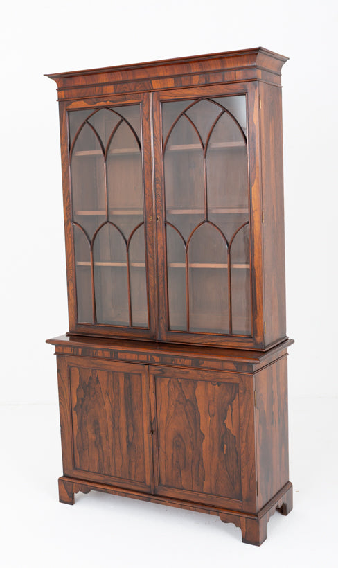 William IV Rosewood Glazed Bookcase