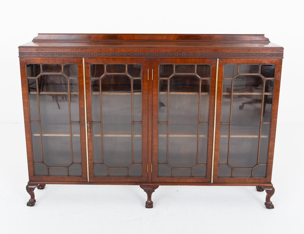 Mahogany Glazed Four Door Side Cabinet