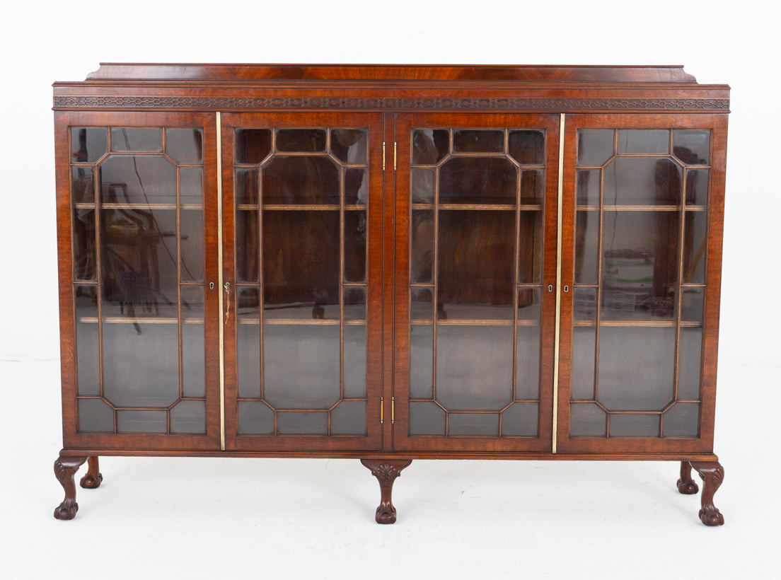 Mahogany Glazed Four Door Side Cabinet