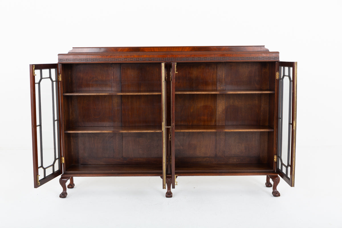 Mahogany Glazed Four Door Side Cabinet