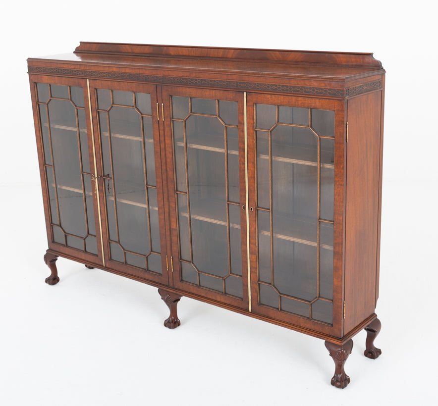 Mahogany Glazed Four Door Side Cabinet