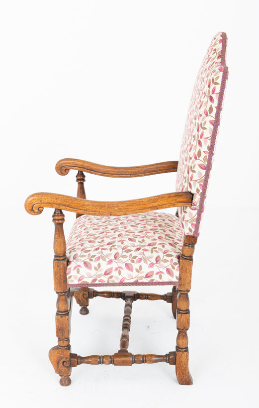 Set of 8 Oak Jacobean Style Dining Chairs