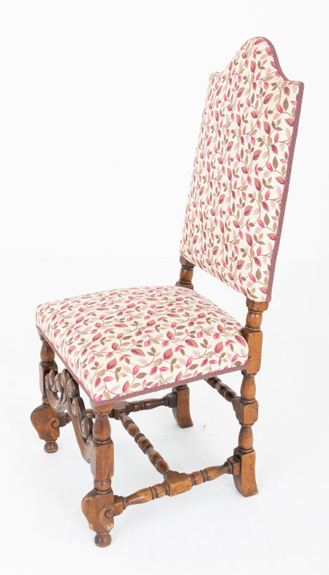 Set of 8 Oak Jacobean Style Dining Chairs
