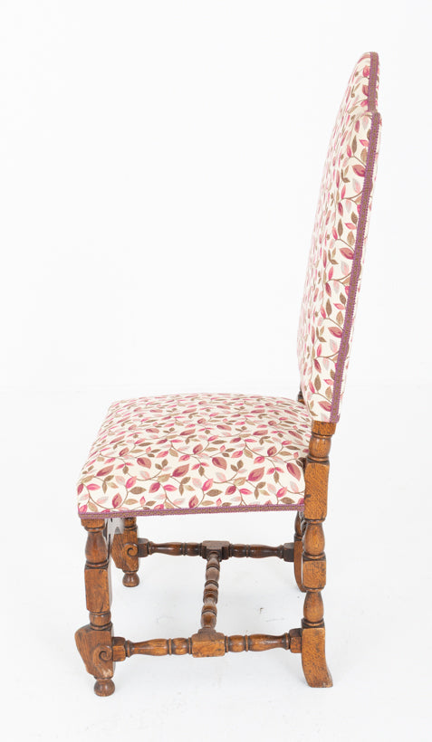 Set of 8 Oak Jacobean Style Dining Chairs