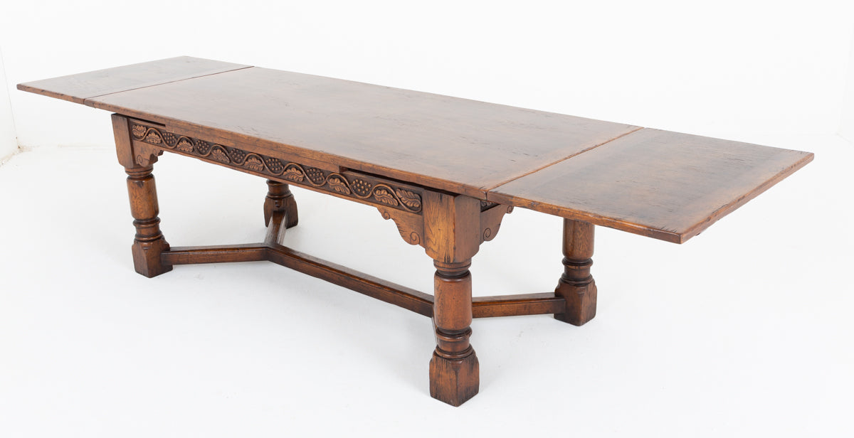 Oak Jacobean Style Refectory Dining Table