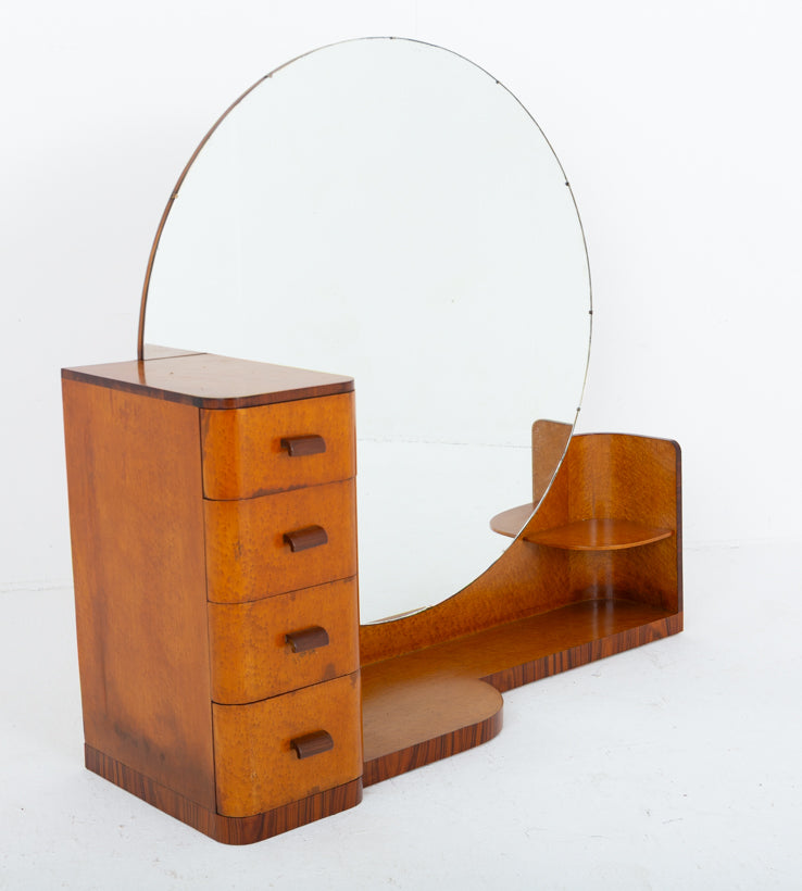 Highly Unusual Birds Eye Maple Art Deco Dressing Table