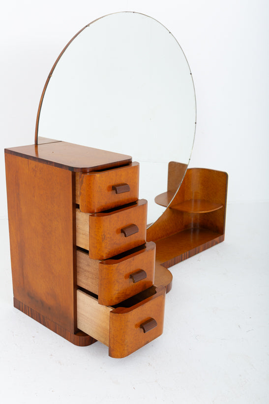 Highly Unusual Birds Eye Maple Art Deco Dressing Table