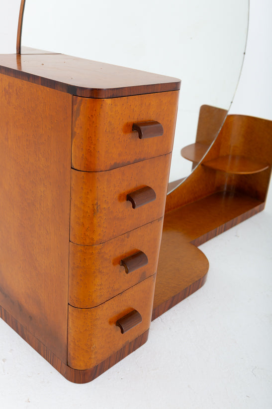 Highly Unusual Birds Eye Maple Art Deco Dressing Table