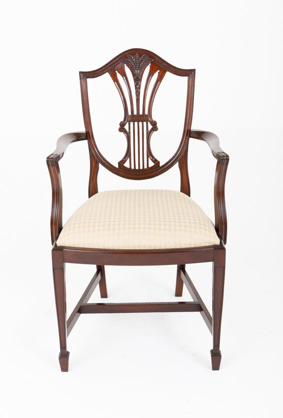 Set of 10 Mahogany Hepplewhite Style Dining Chairs
