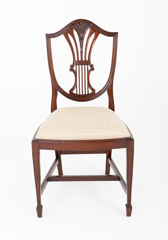 Set of 10 Mahogany Hepplewhite Style Dining Chairs