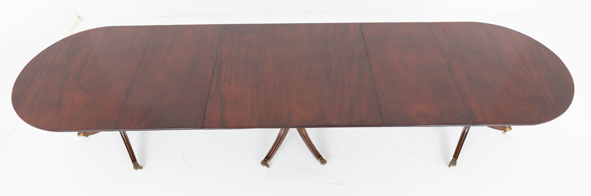 Regency Revival Mahogany 3  Pedestal Dining Table