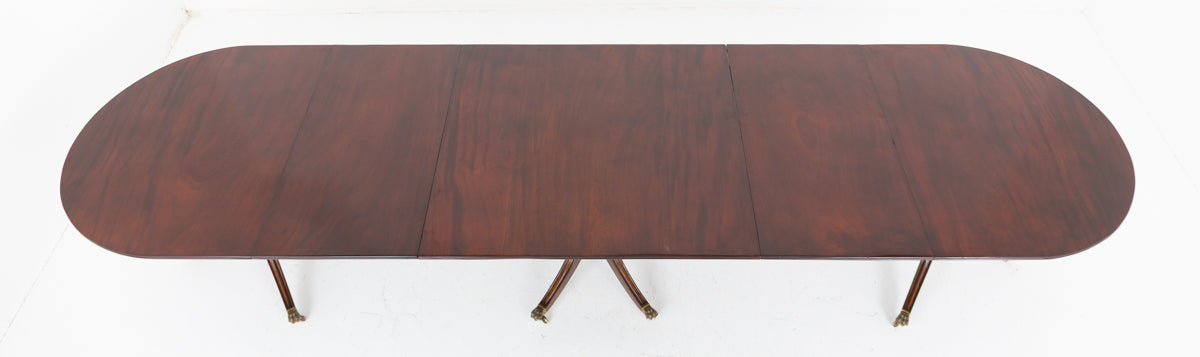 Regency Revival Mahogany 3  Pedestal Dining Table