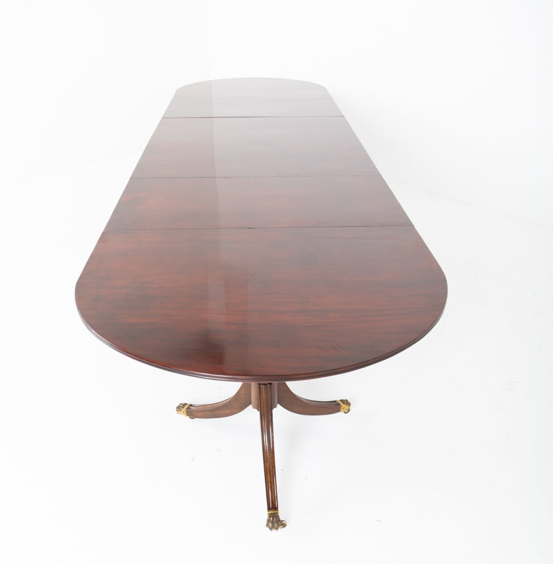 Regency Revival Mahogany 3  Pedestal Dining Table