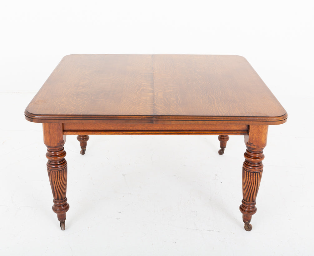 Victorian Blonde Oak Extending Dining Table