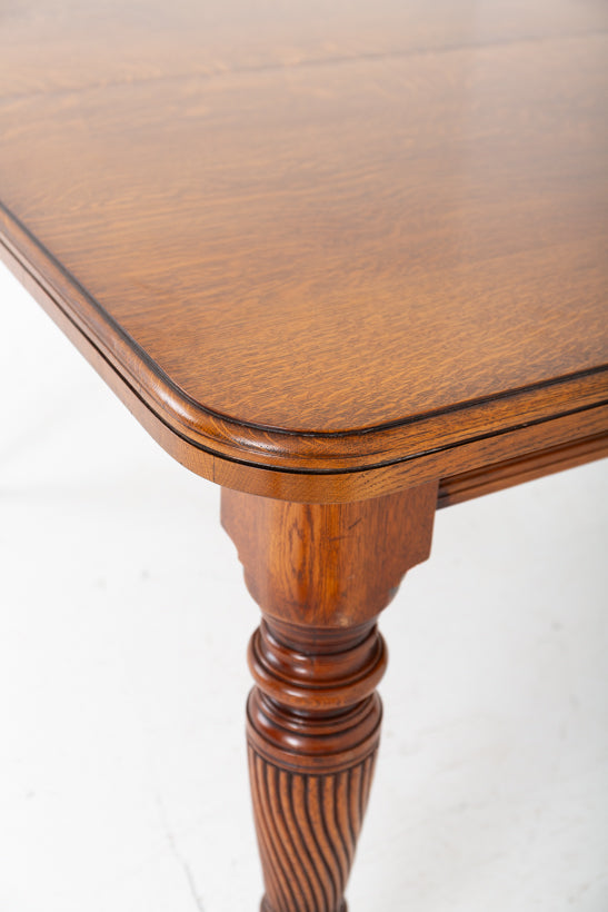 Victorian Blonde Oak Extending Dining Table