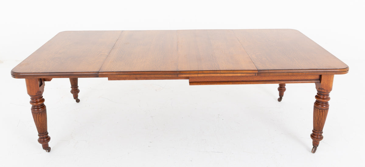Victorian Blonde Oak Extending Dining Table