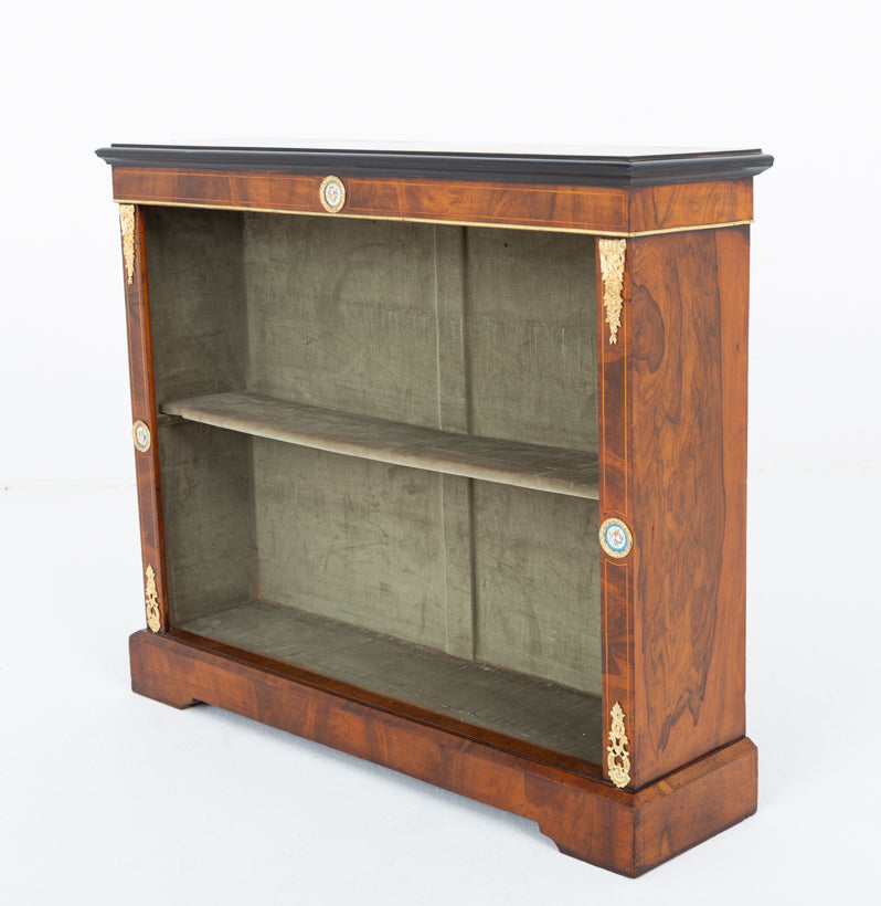 Victorian Burr Walnut Open Bookcase