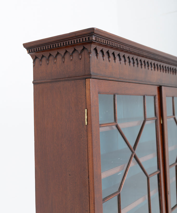 Georgian Mahogany Glazed Bookcase on Chest