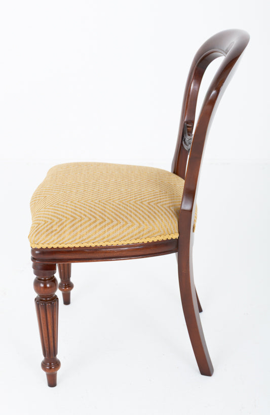 Set of 8 Victorian Style Mahogany Balloon Back Dining Chairs