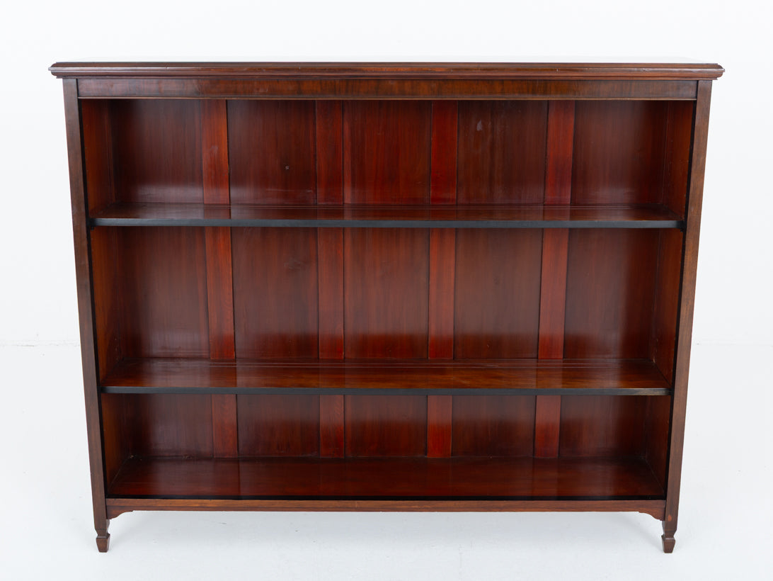Large Victorian Mahogany Open Bookcase
