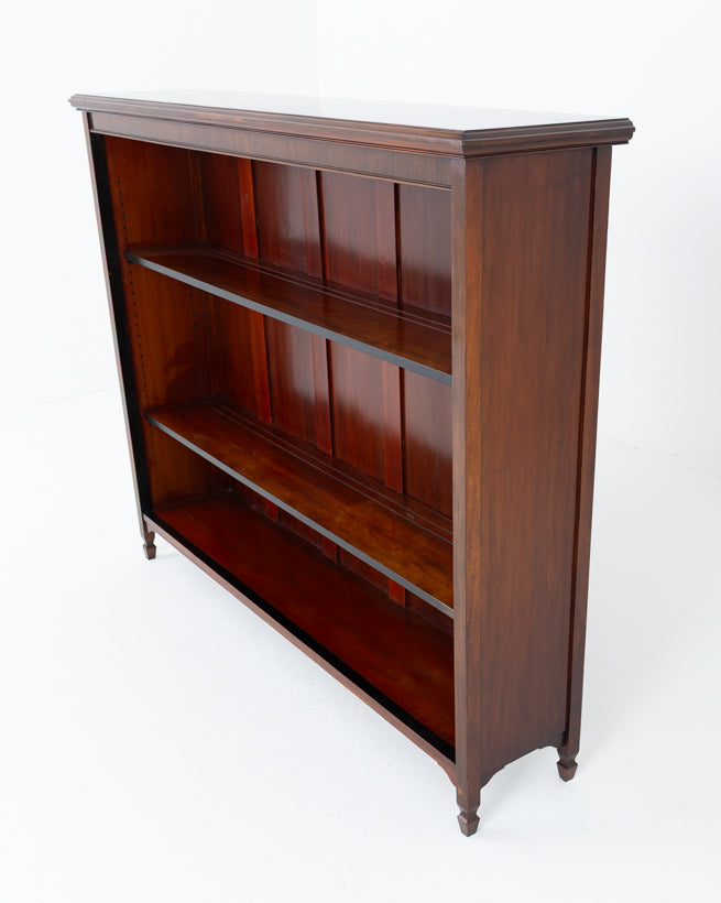 Large Victorian Mahogany Open Bookcase