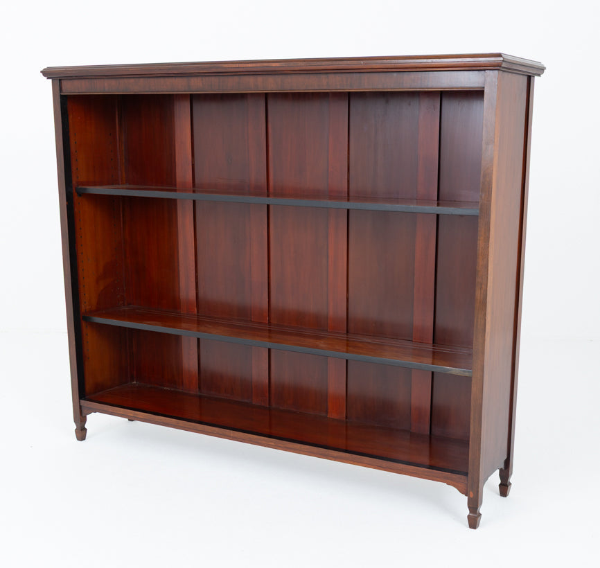 Large Victorian Mahogany Open Bookcase