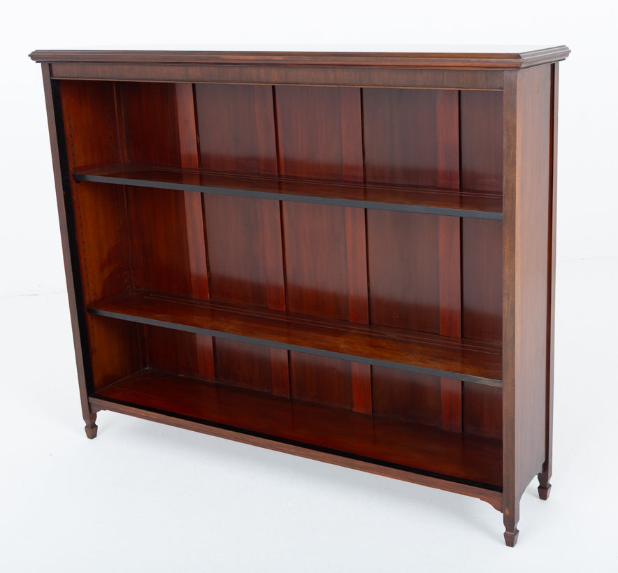 Large Victorian Mahogany Open Bookcase