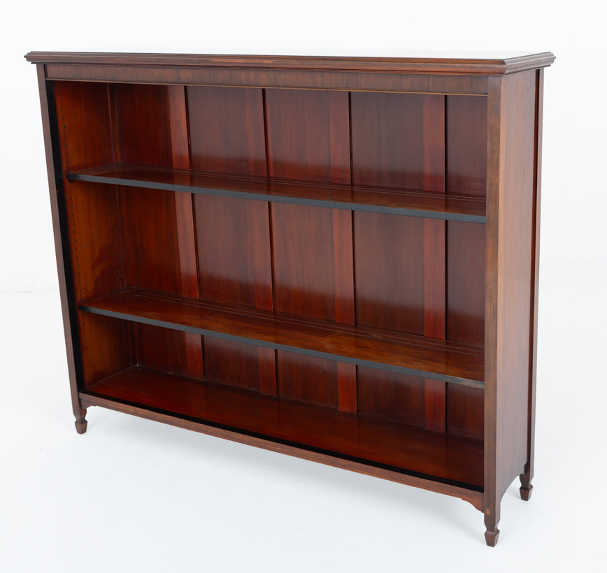 Large Victorian Mahogany Open Bookcase