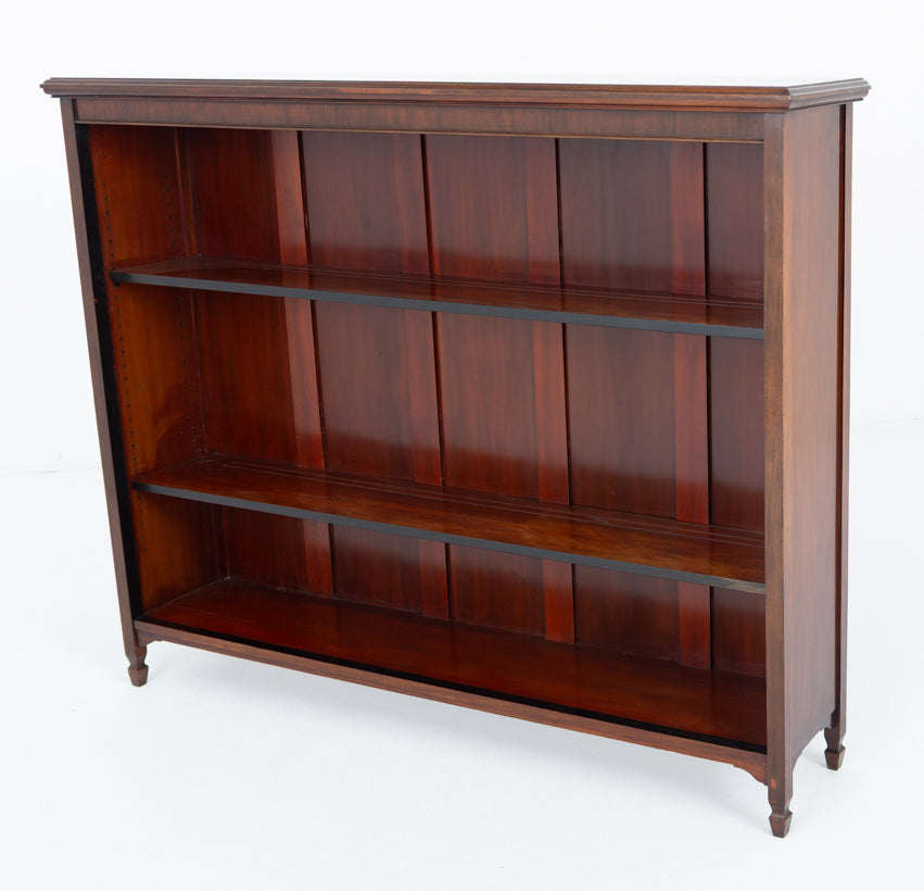 Large Victorian Mahogany Open Bookcase