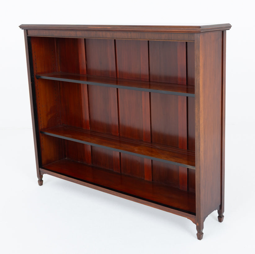 Large Victorian Mahogany Open Bookcase