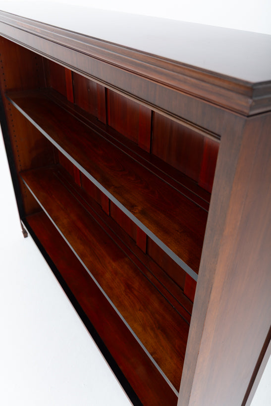 Large Victorian Mahogany Open Bookcase