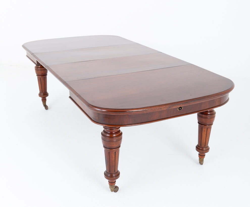 Victorian Mahogany 2 Leaf Extending Dining Table