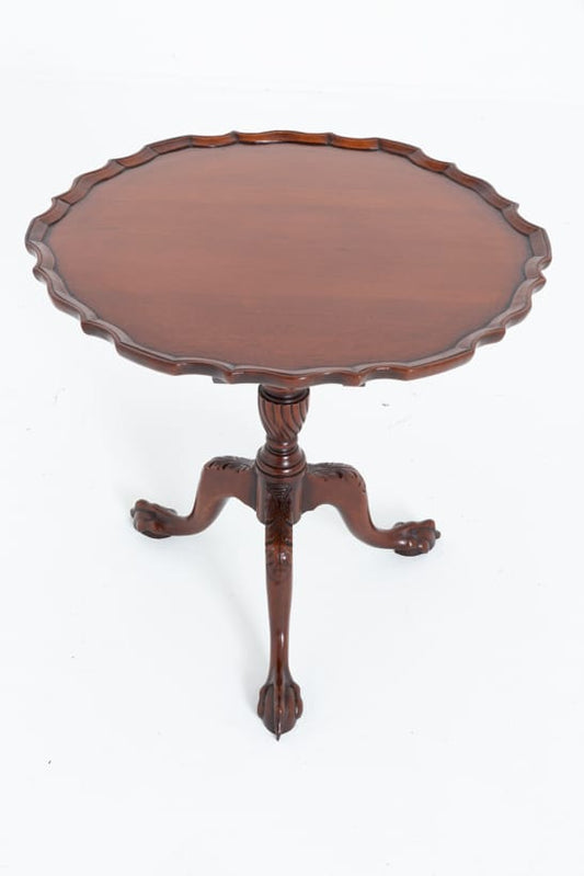 Mahogany Chippendale Style Wine Table Carved Moldings