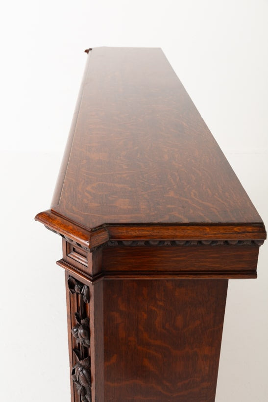 Large Victorian Oak Open Bookcase