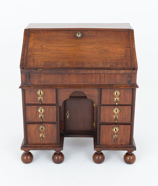 William and Mary Walnut Kneehole Bureau