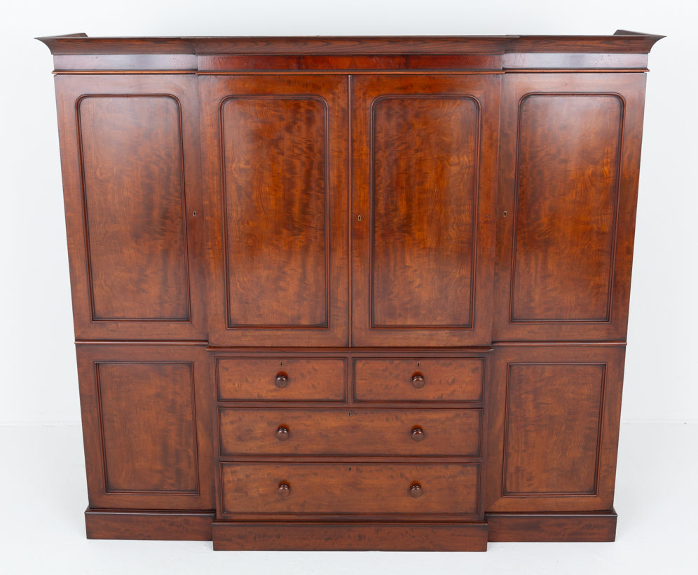 Victorian Mahogany Gentleman's Breakfront Wardrobe