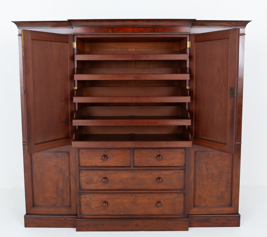 Victorian Mahogany Gentleman's Breakfront Wardrobe