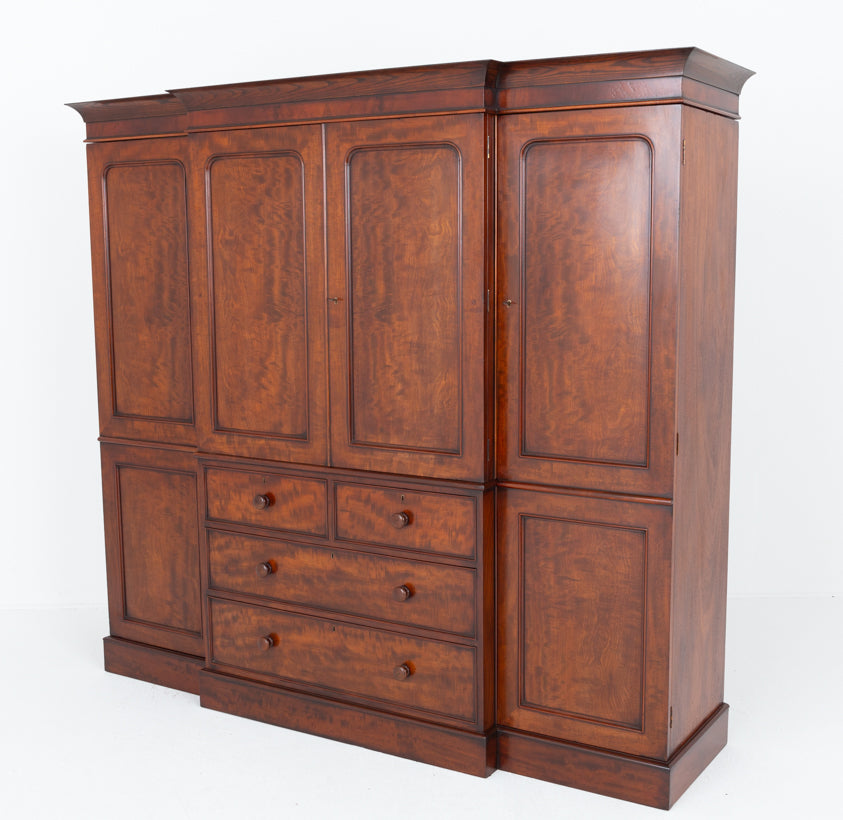 Victorian Mahogany Gentleman's Breakfront Wardrobe